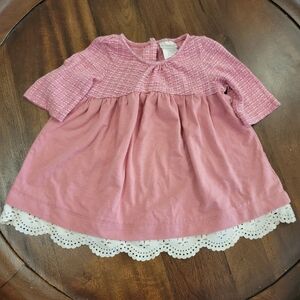 Maggie & Zoe Pink Knit Dress with Lace Trim